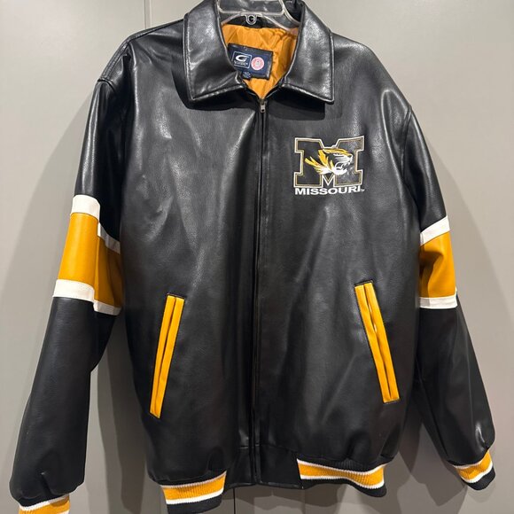 Vintage Mizzou Tigers Collegiate Licensed G-III Sports Polyvynil Jacket Sz L Y2K